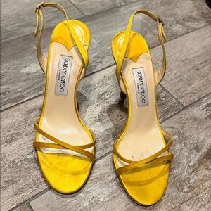 Jimmy Choo Bright Yellow Strappy Heels